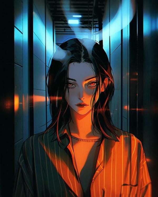 ảnh anime nữ ngầu mờ ảo