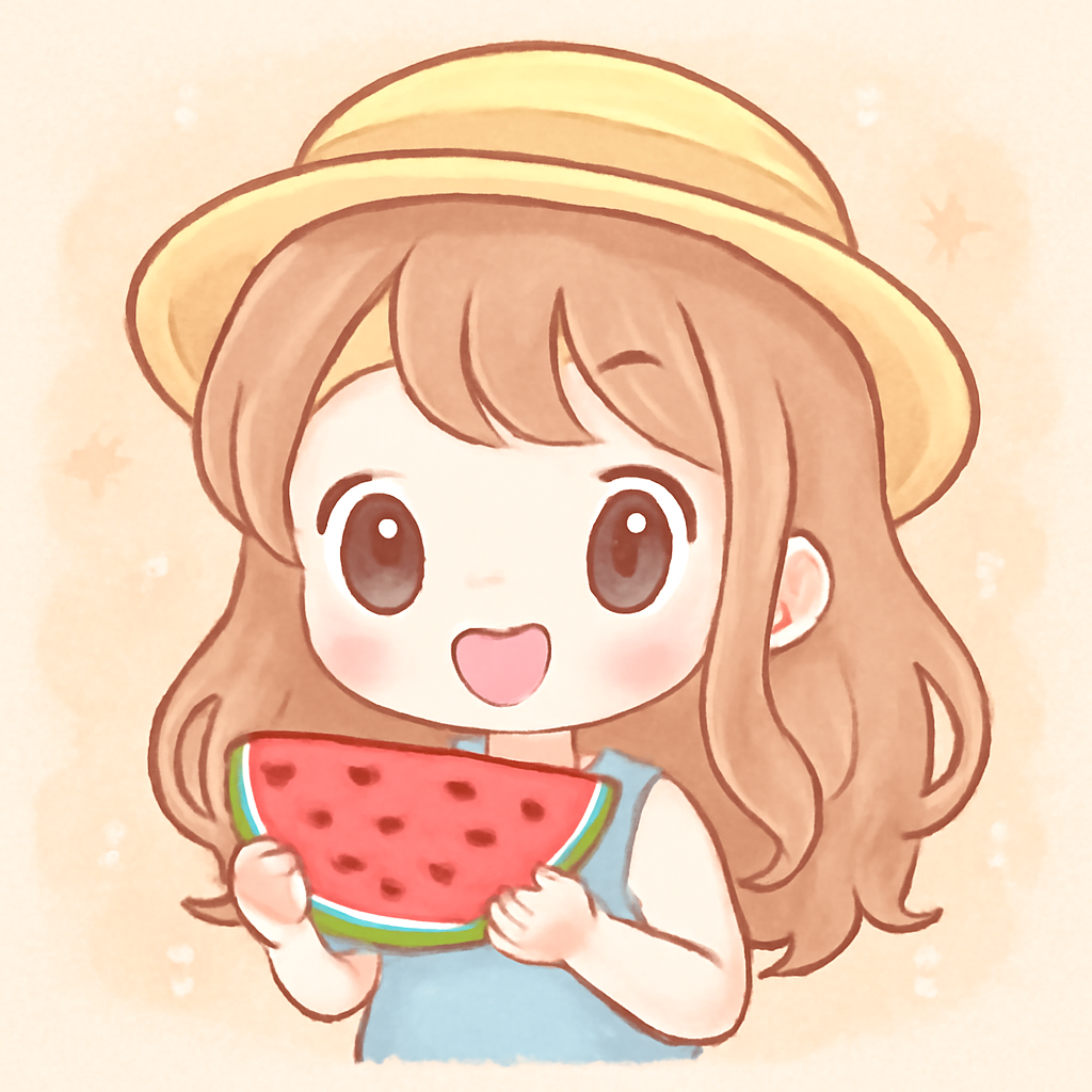 Ảnh avatar chibi cute ăn dưa