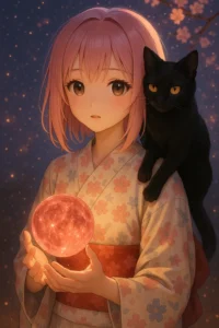 ảnh chill anime bên con mèo xinh tươi