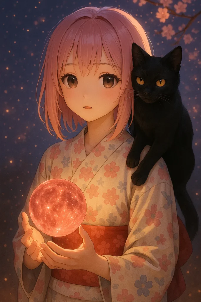 ảnh chill anime bên con mèo xinh tươi