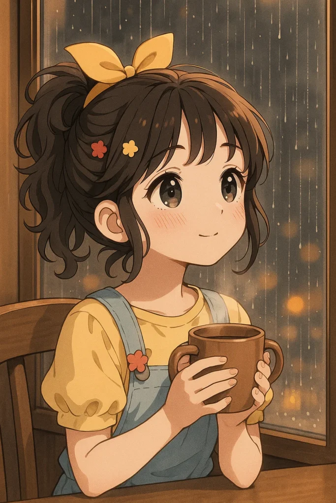 ảnh chill anime ngắm mưa