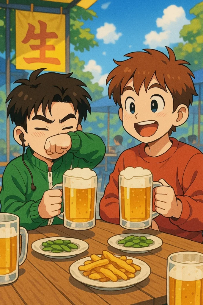 ảnh chill anime uống bia cùng bạn