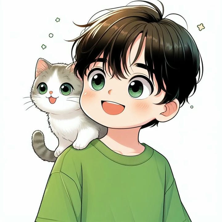 ảnh học sinh chibi cùng mèo