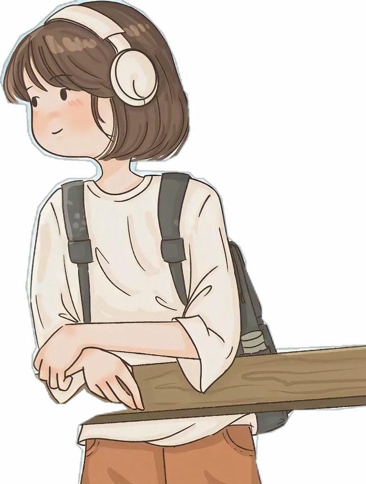 ảnh học sinh chibi nghe nhạc