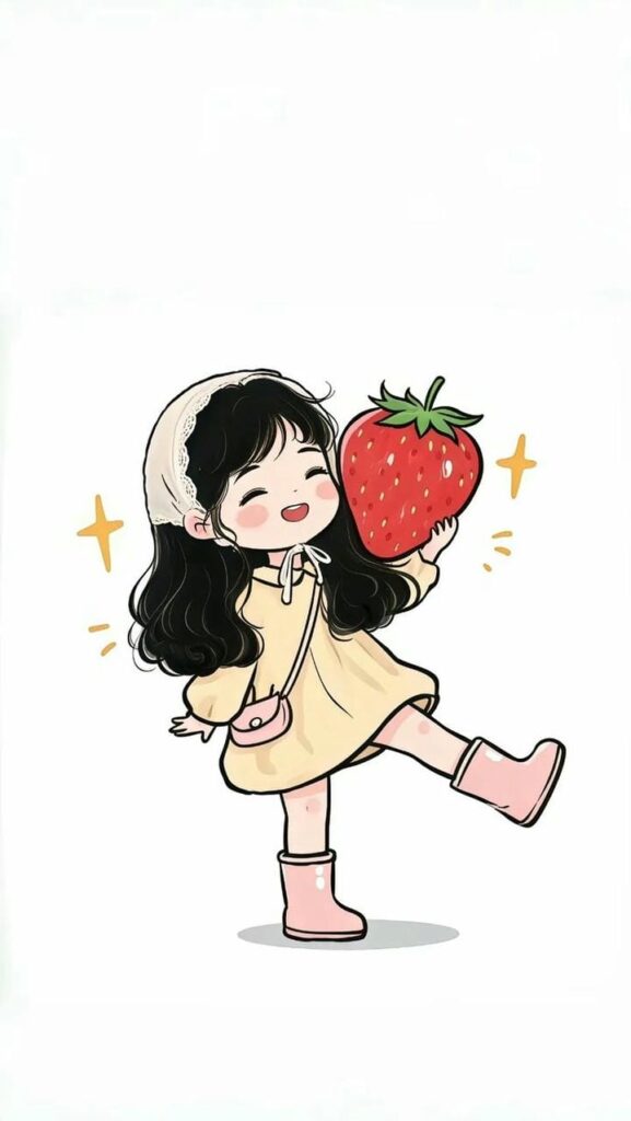 ảnh học sinh chibi quả dâu tây