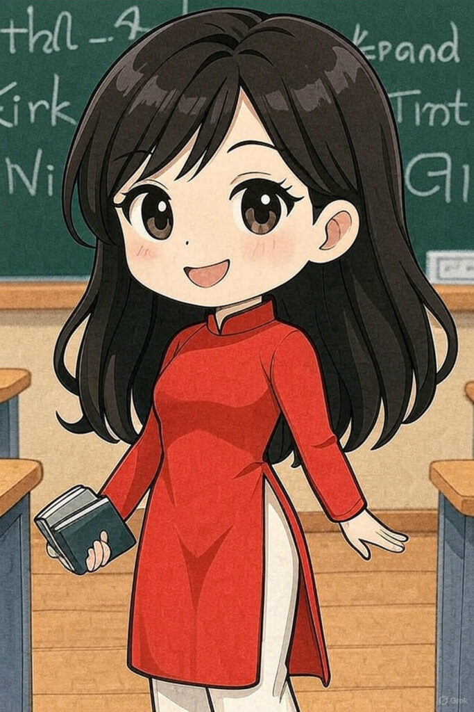 chibi áo dài giáo viên chibi áo dài giáo viên