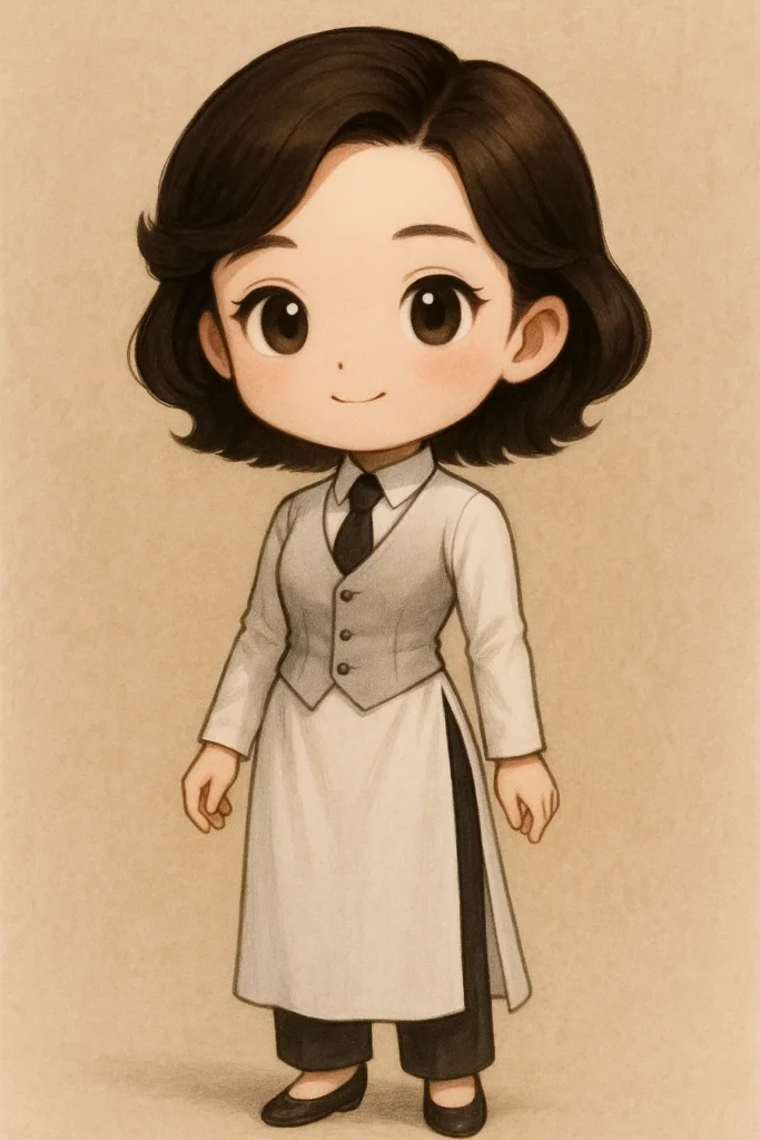 chibi áo dài phương tây tóc ngắn cute
