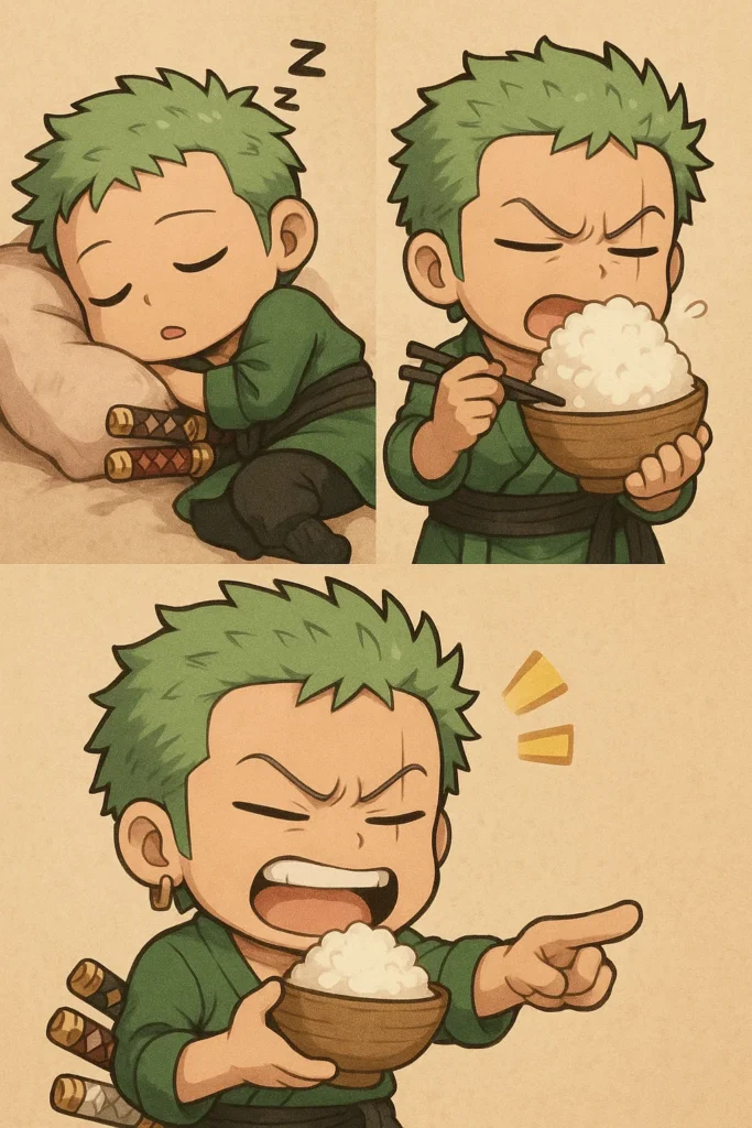 chibi zoro ăn ngủ hài hước chibi zoro ăn ngủ hài hước