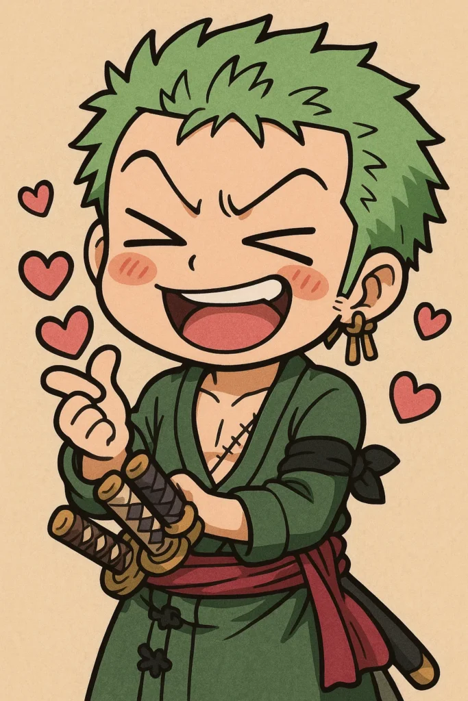 chibi zoro thả tim đáng yêu chibi zoro thả tim đáng yêu
