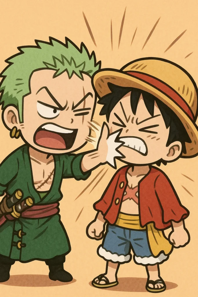 chibi zoro trêu đùa vui với mũ rơm chibi zoro trêu đùa vui với mũ rơm