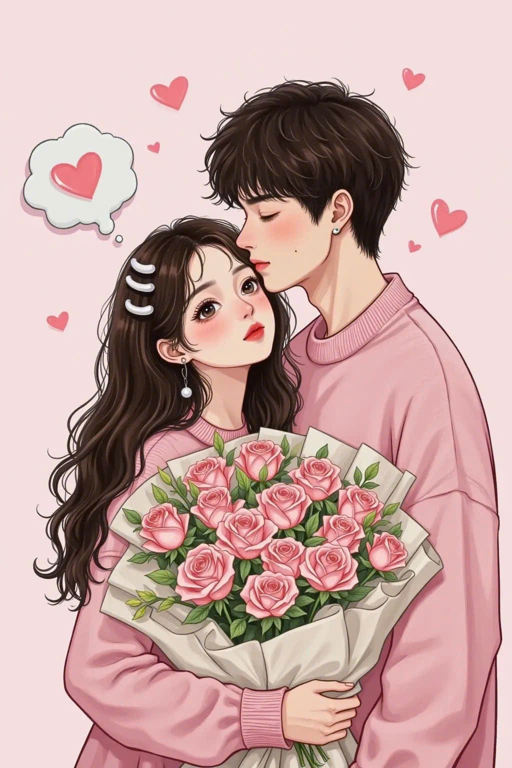 Avatar đôi chibi siêu tình cảm lứa đôi