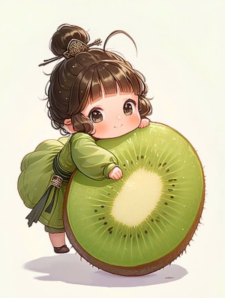 Hình ảnh Chill đẹp em bé ôm kiwi Hình ảnh Chill đẹp em bé ôm kiwi