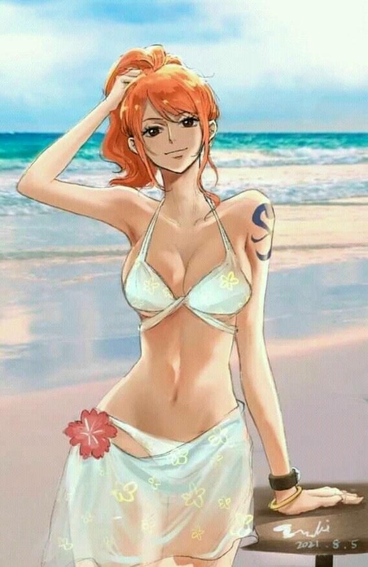 ảnh nami bikini hai dây đi biển