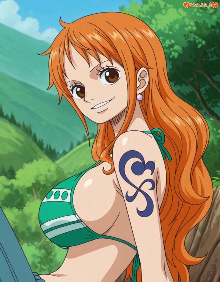 ảnh nami bikini màu xanh