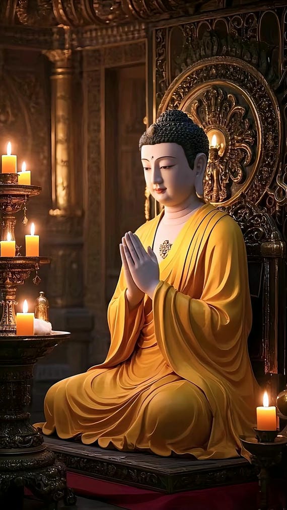 ảnh phật a di đà màu vàng linh thiêng