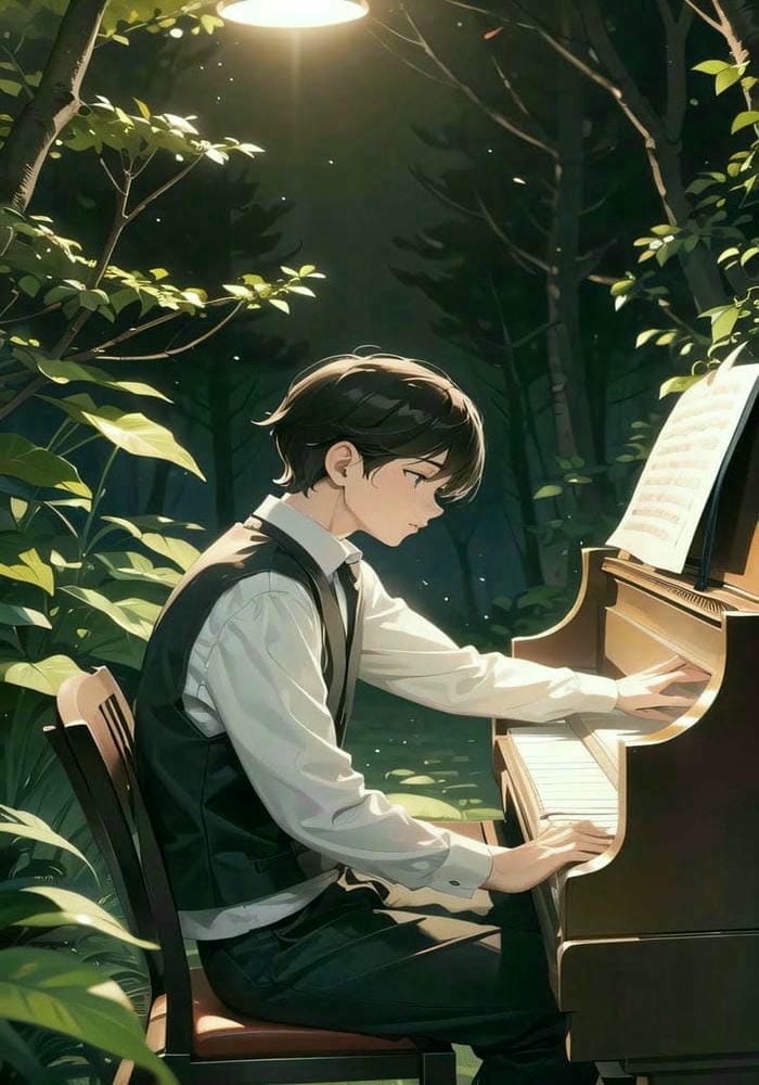 anime nam đánh đàn piano