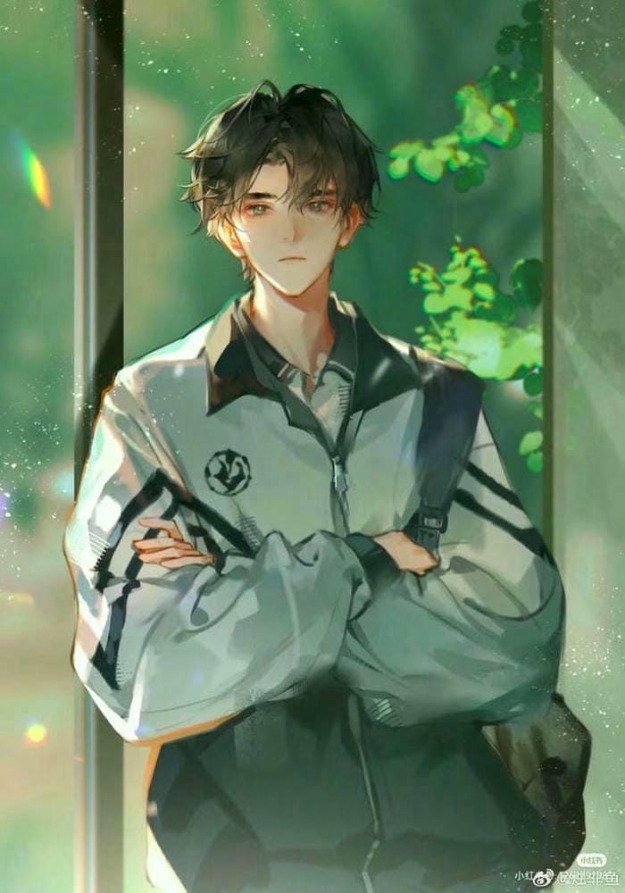 anime nam mặc áo đồng phục