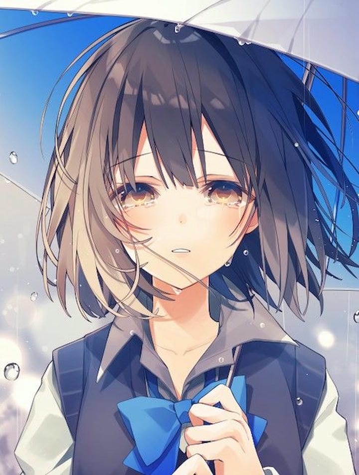 anime nữ buồn khóc trong tuyệt vọng