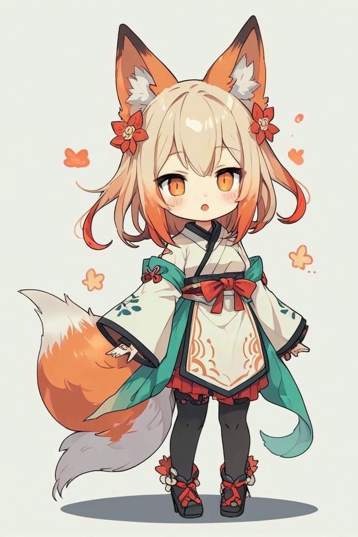chibi anime cáo nhỏ