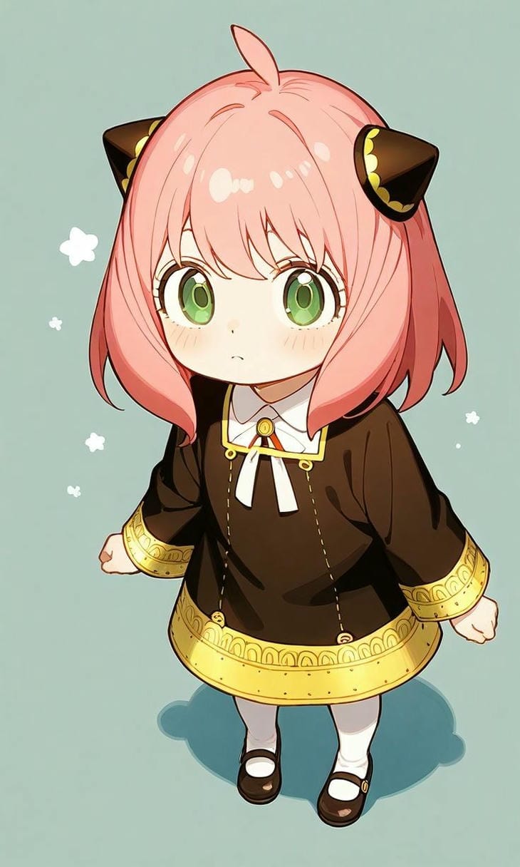 chibi anime mắt xanh