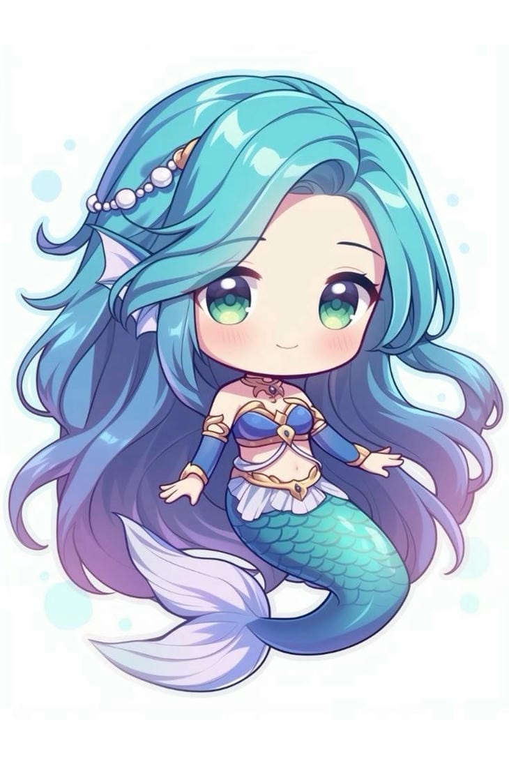 chibi anime nàng tiên cá
