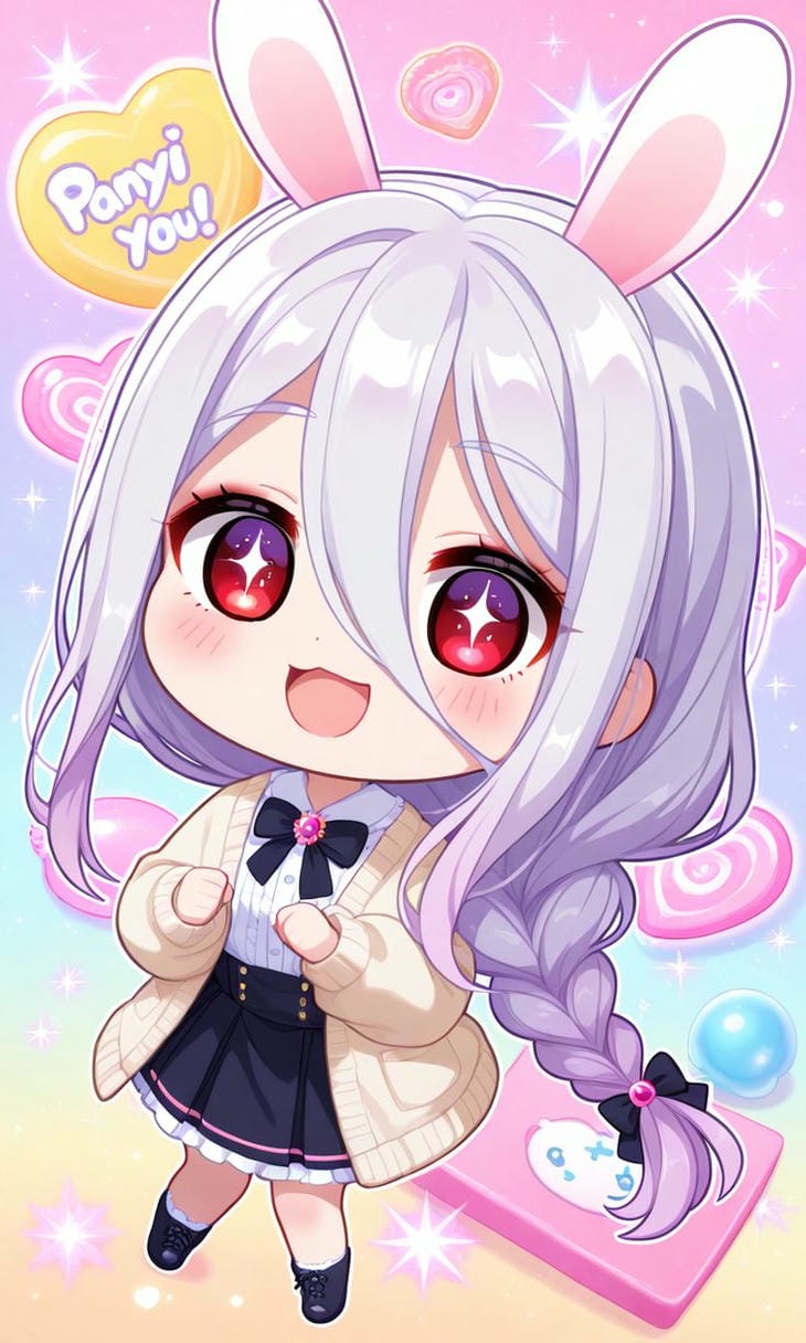 chibi anime tai thỏ