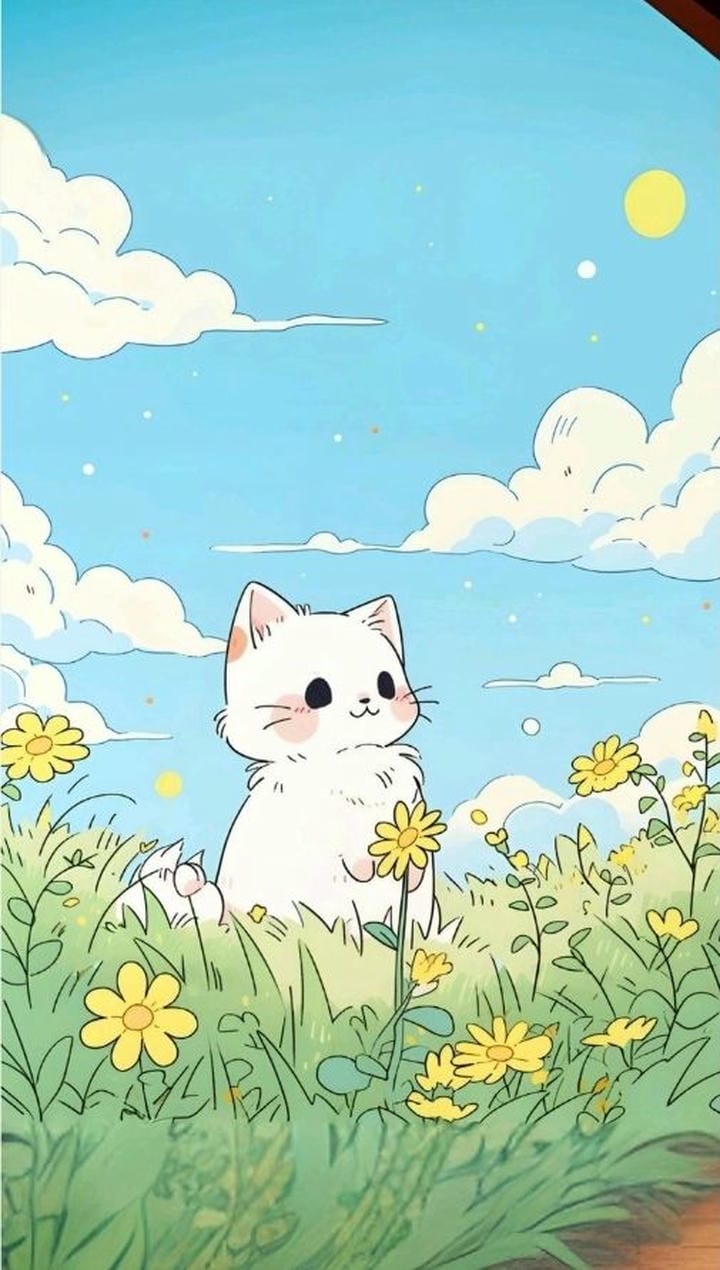 mèo chibi mải chơi