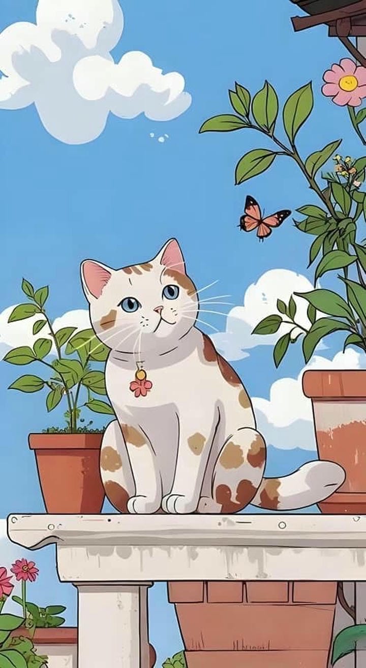 mèo chibi mập tinh nghịch