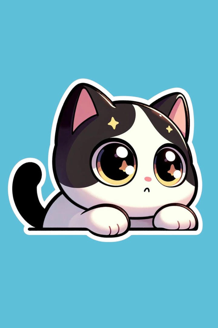 mèo chibi mắt long lanh
