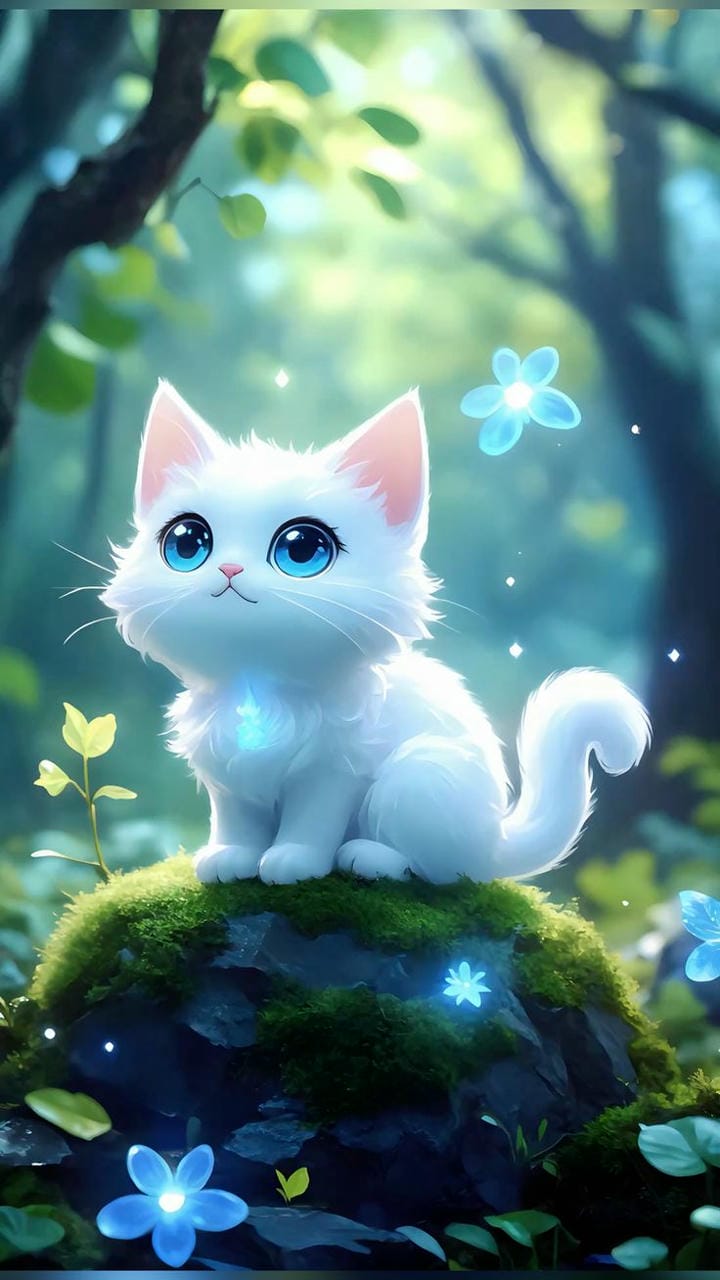 mèo chibi mắt ngọc