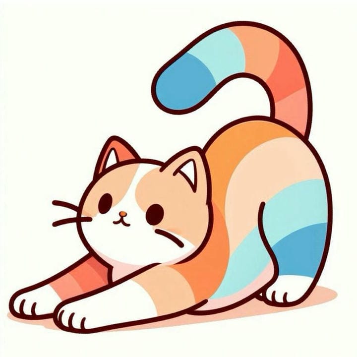 mèo chibi tập yoga