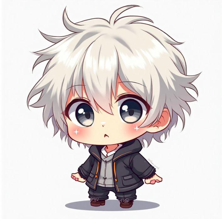 ảnh chibi nam cute tóc bạch kim
