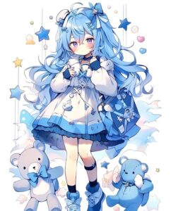 hinh anh chibi nu cute mau xanh duong 46.jpg